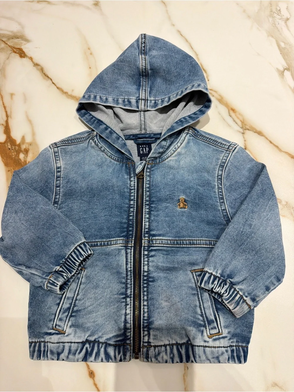 GAP Light Blue Hooded Denim Jacket for Kids